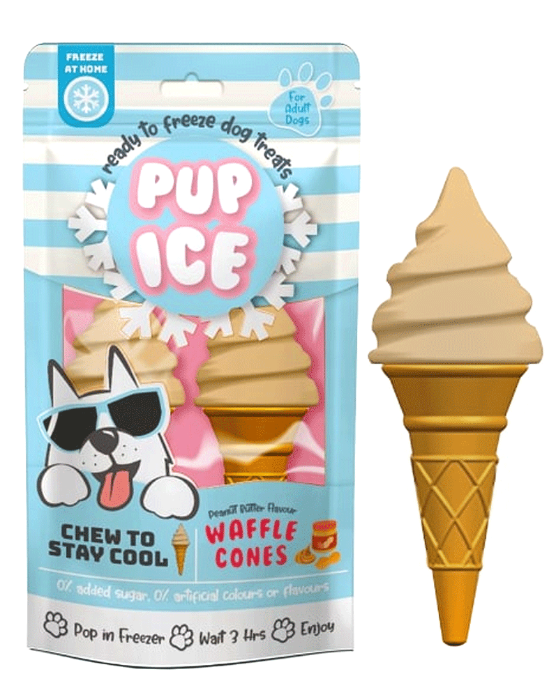 Pup Ice Waffle Cone Vanilla and Peanut Butter