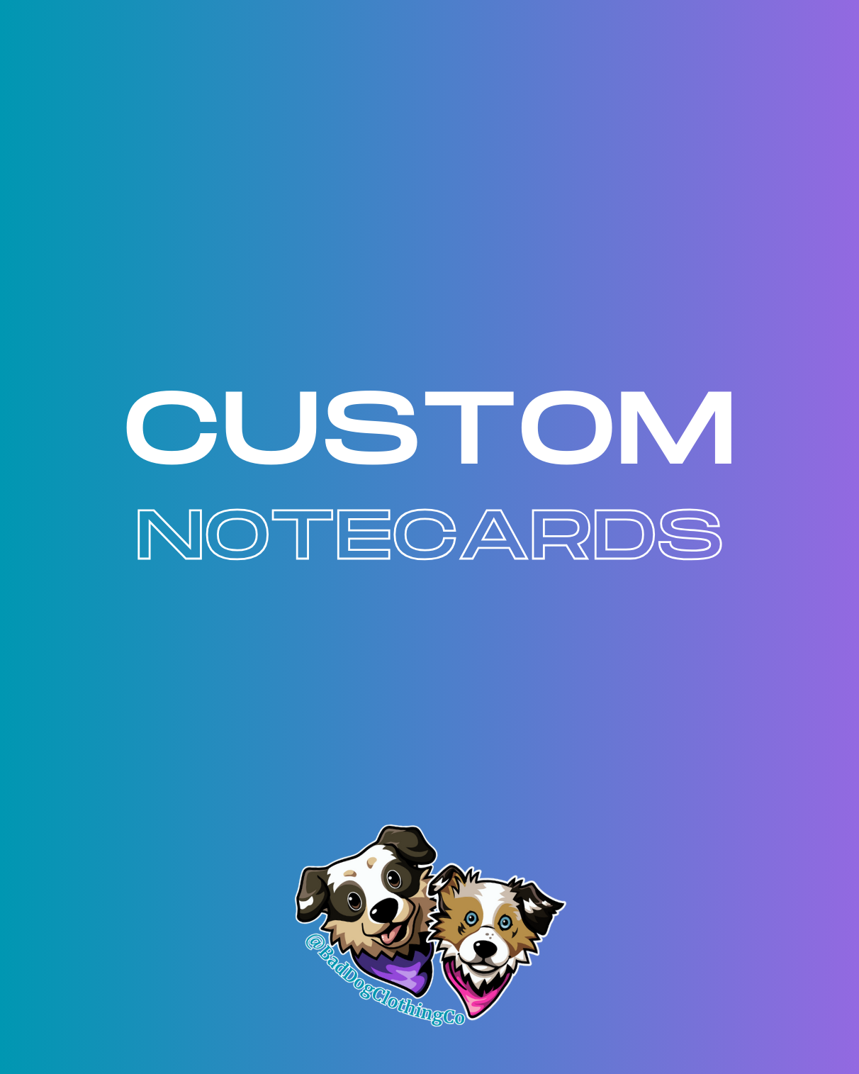 Custom on sale notecards