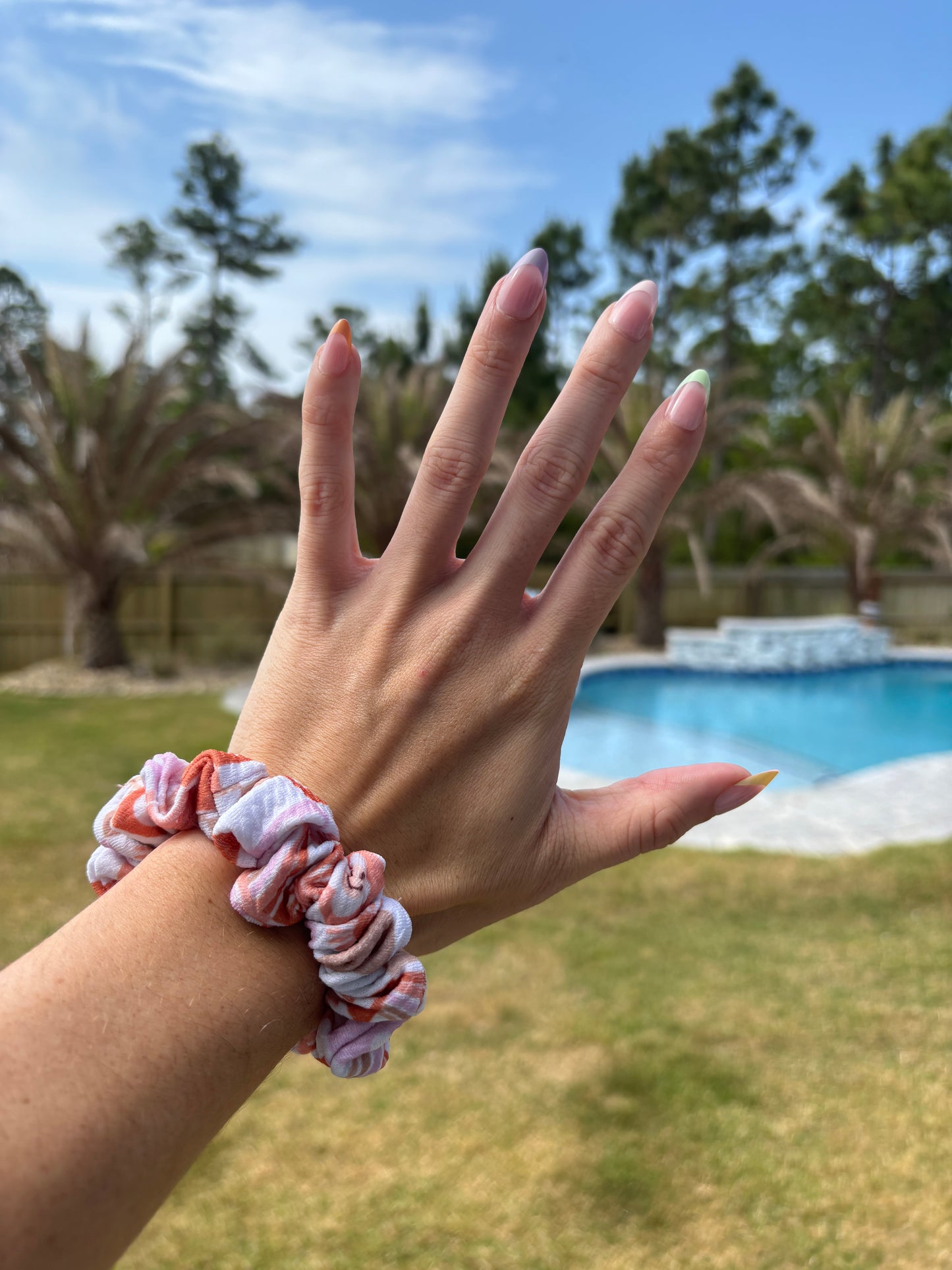 Retro Flower Scrunchie