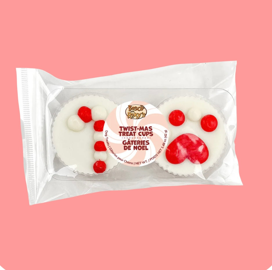 Candy Cane & Paw 2pk Treat Cups