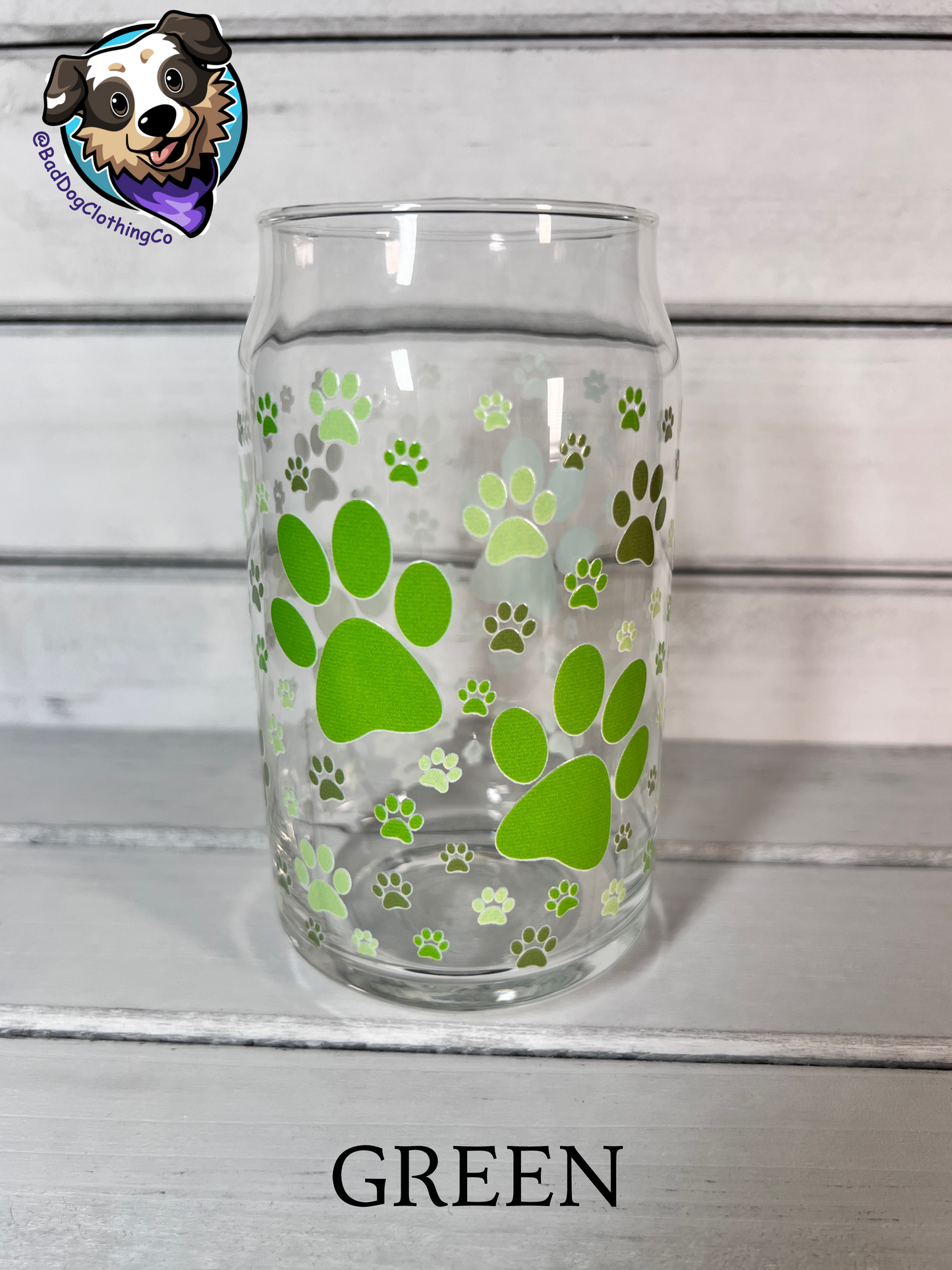 Paw Print 16oz Glass