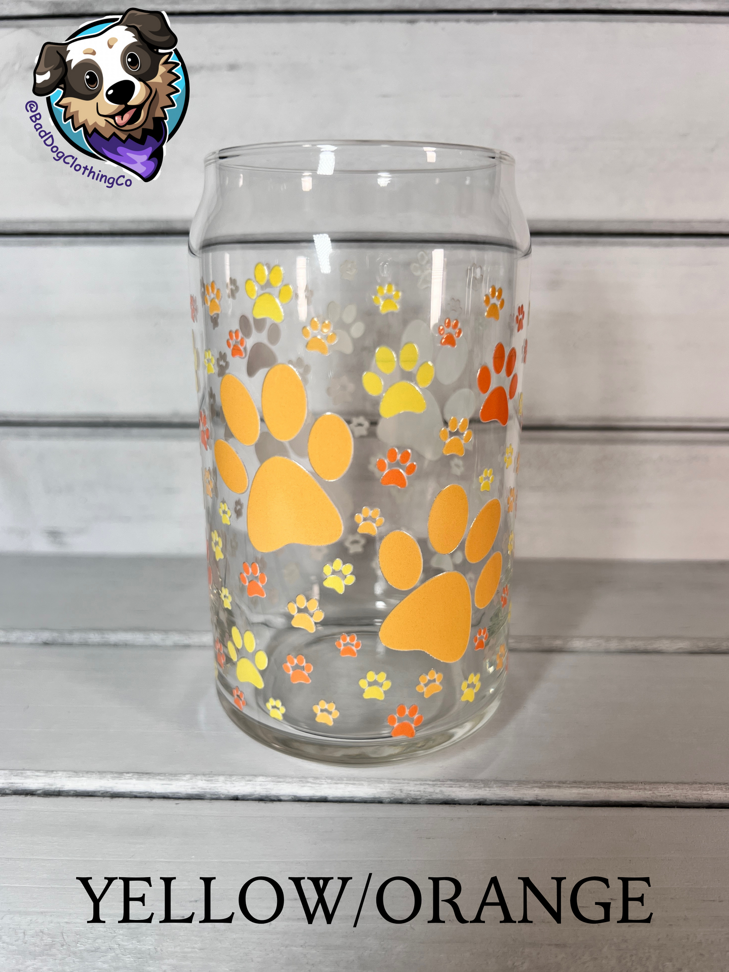 Paw Print 16oz Glass