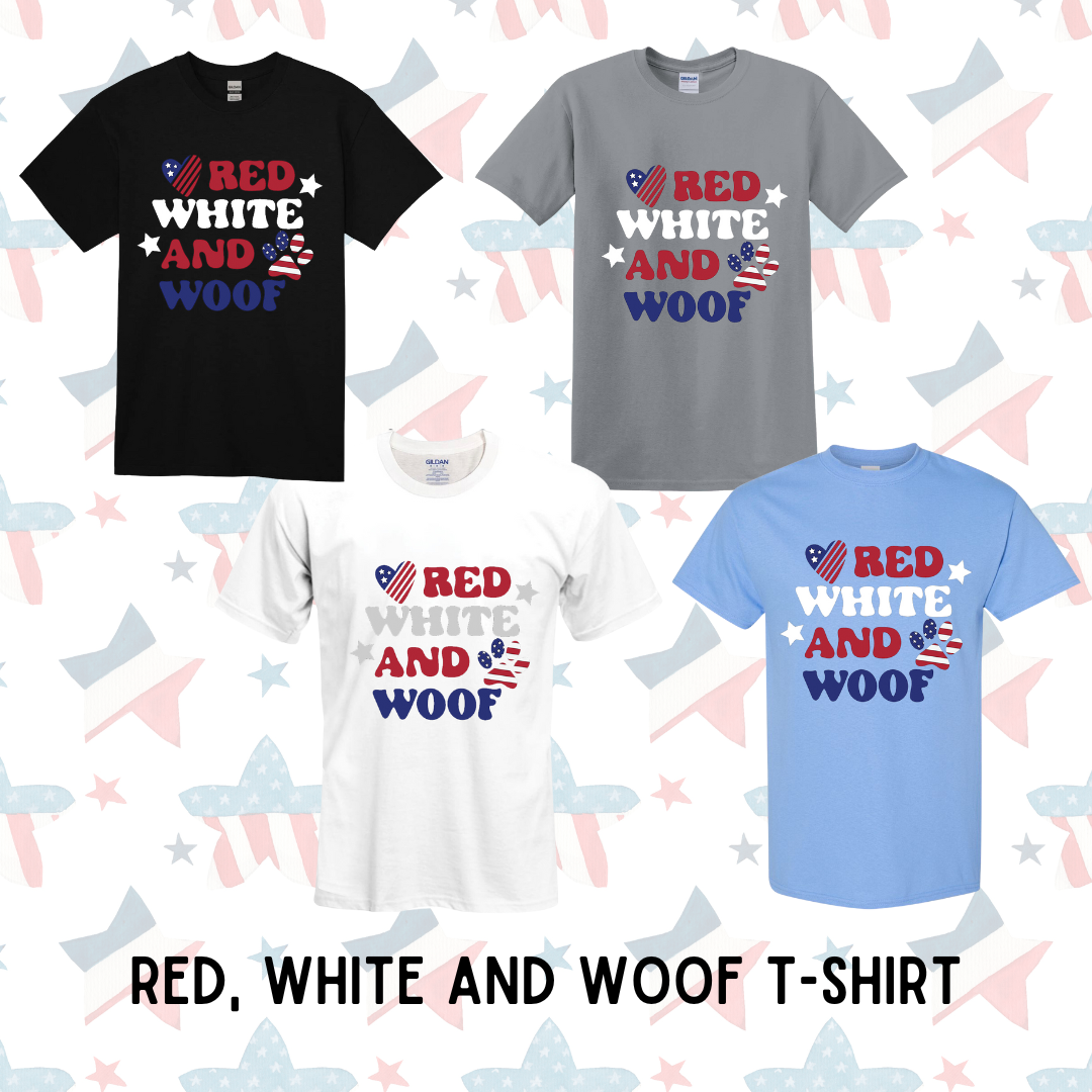 Red, White and Woof T-shirt