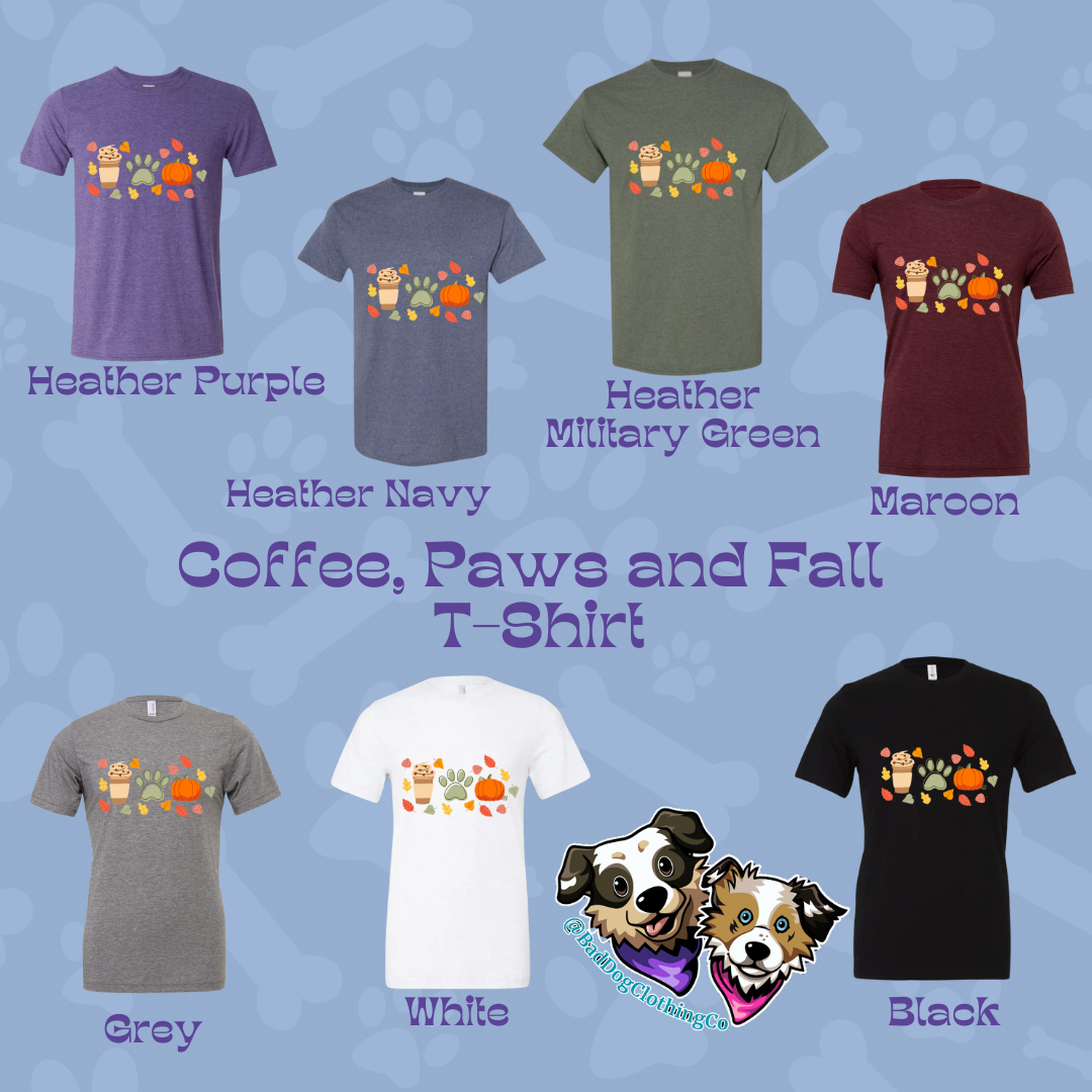 Coffee, Paws and Fall T-Shirt