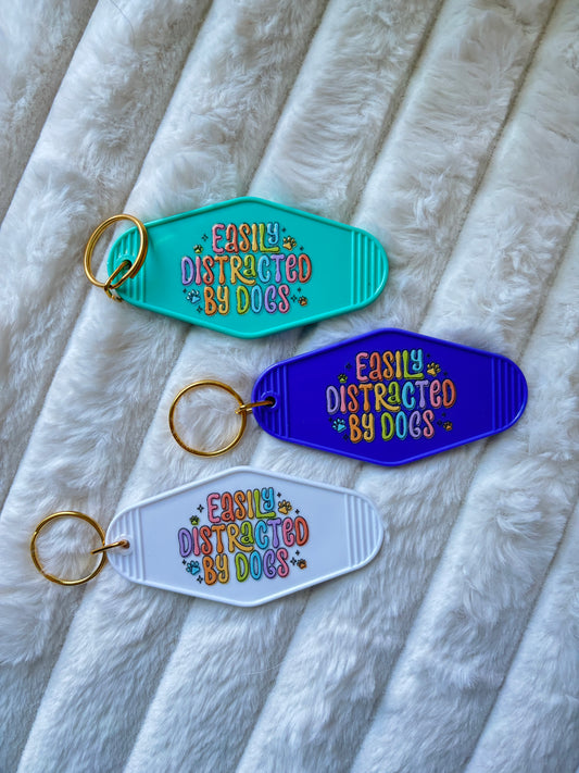 Easily Distracted by Dogs Keychain