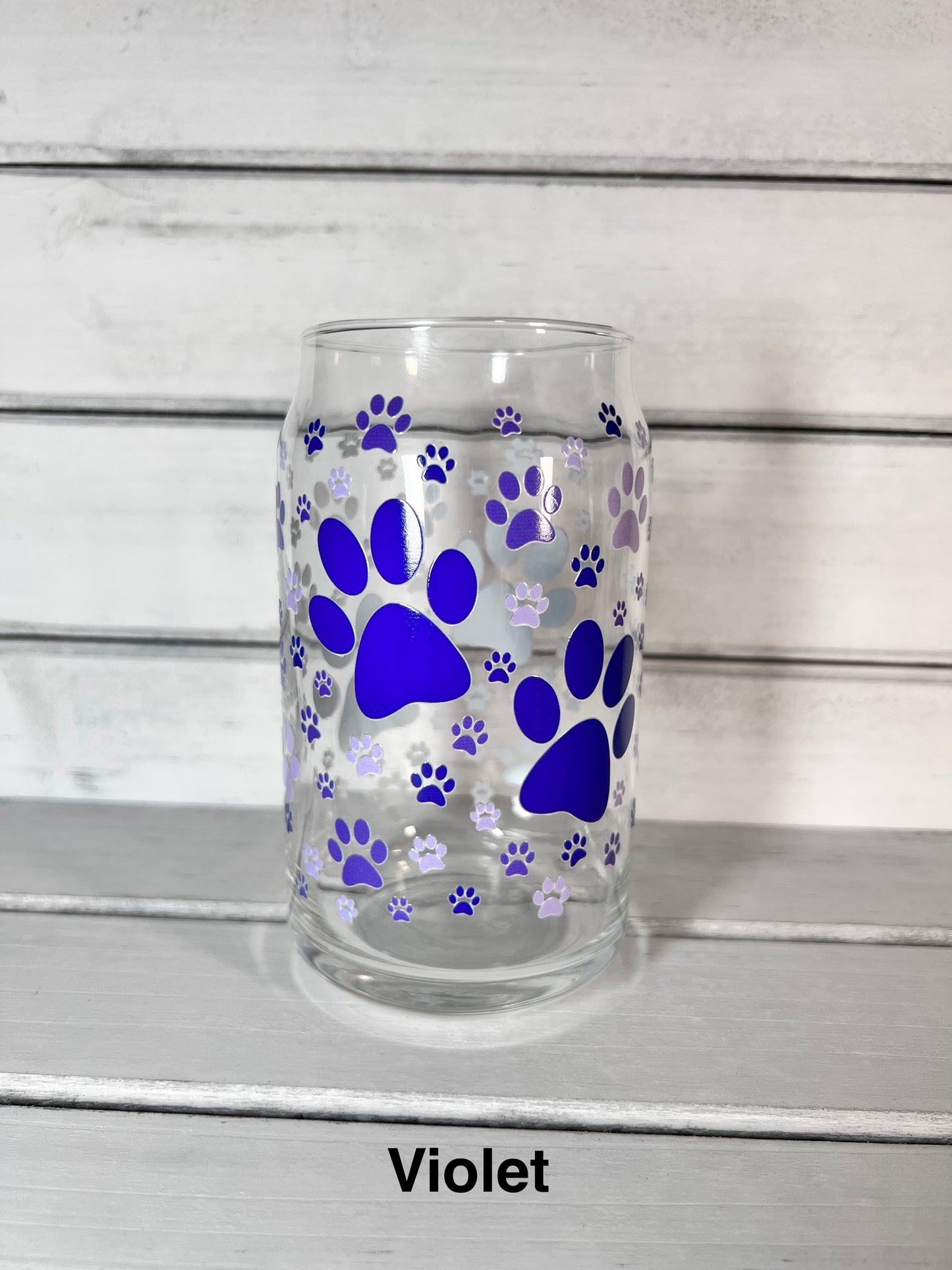 Paw Print 16oz Glass