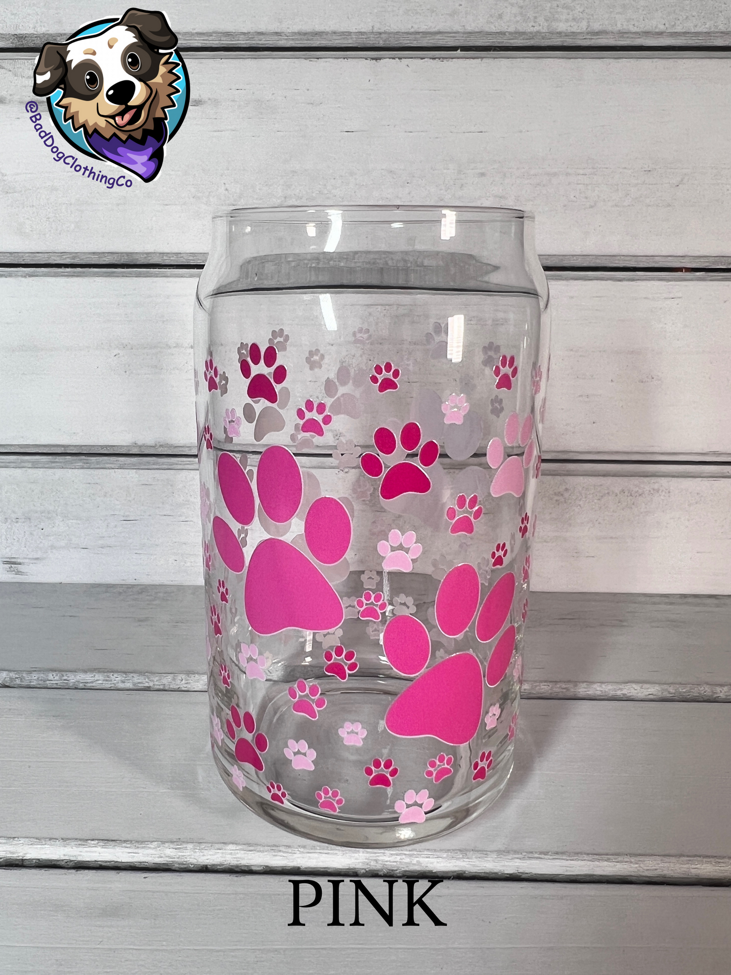 Paw Print 16oz Glass