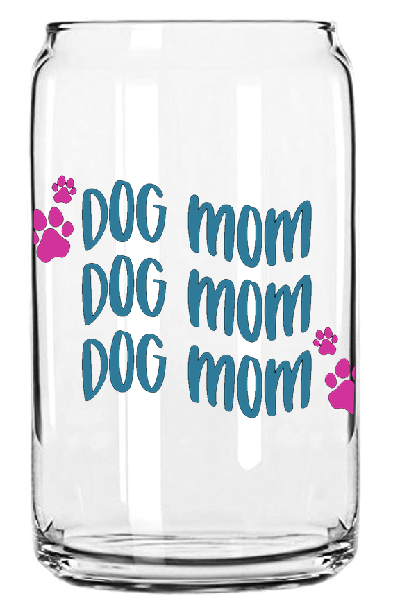 Dog Mom Can Glass