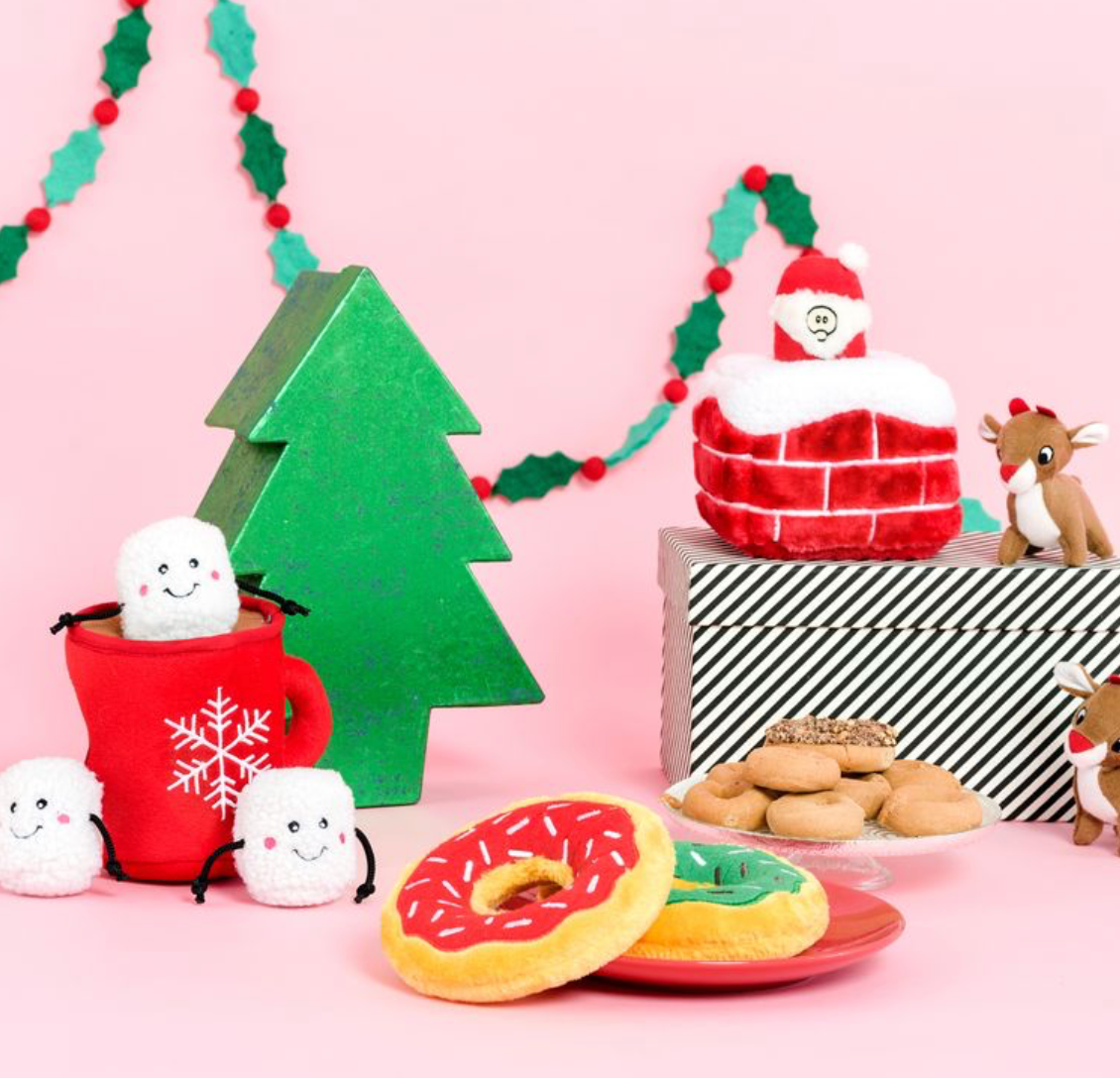 Holiday Zippy Burrow - Hot Cocoa - Christmas Dog Toy
